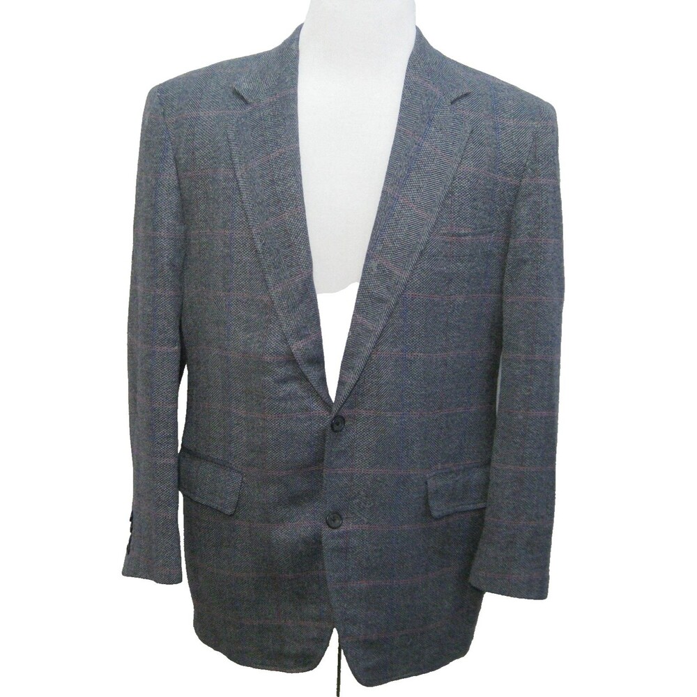 Linett Ltd. Tweed Mens Size 42R 2 Button Wool Sport Coat Blazer Suit Jacket